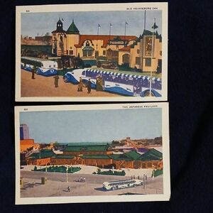 Vintage-Inspired Travel Postcard Wall Art Set in Blue and Green